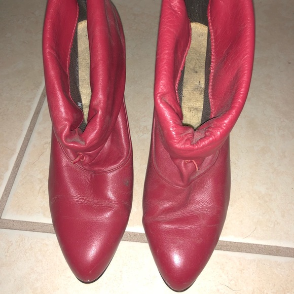 Red high heel ankle boots/booties - Picture 2 of 8